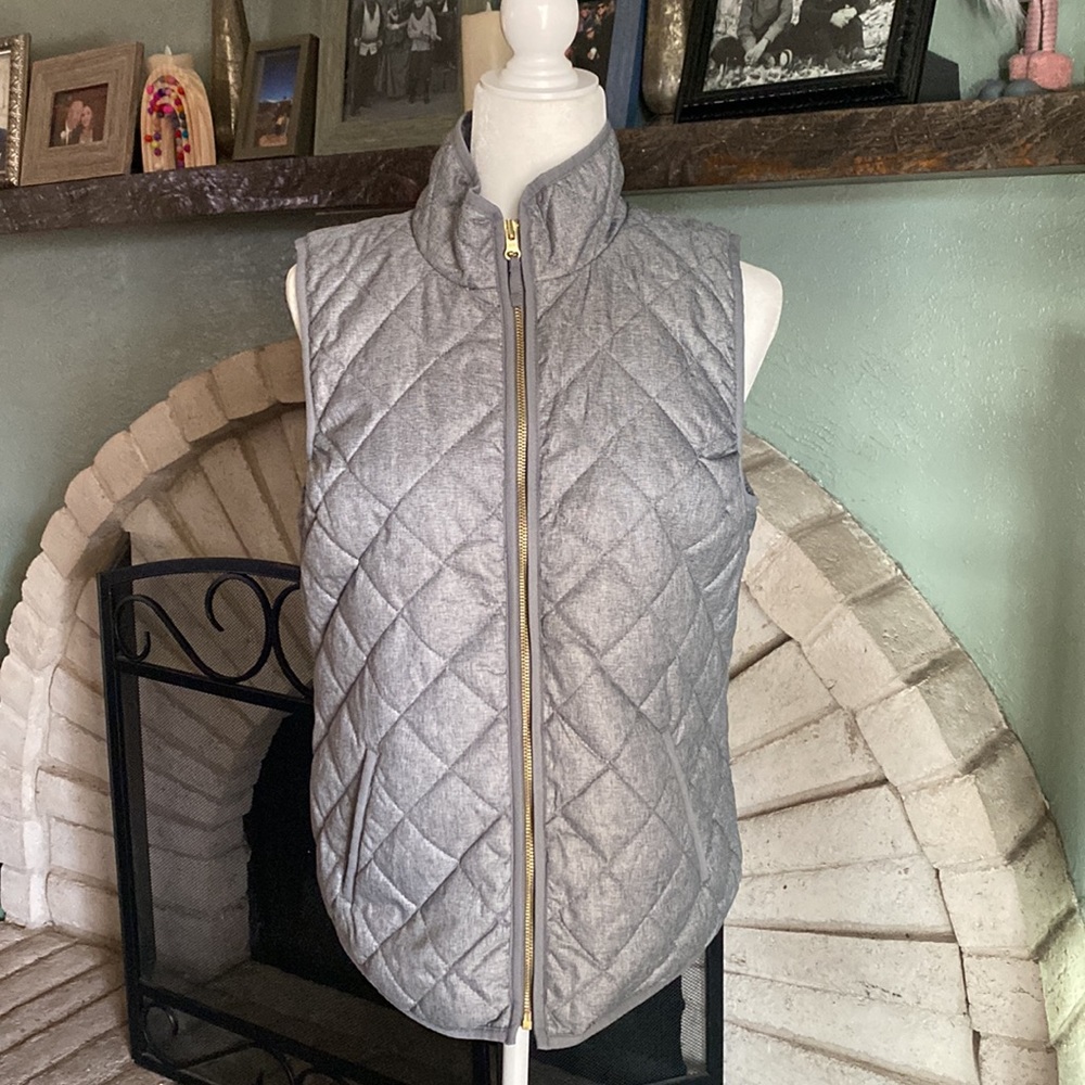 Grey quilted vest